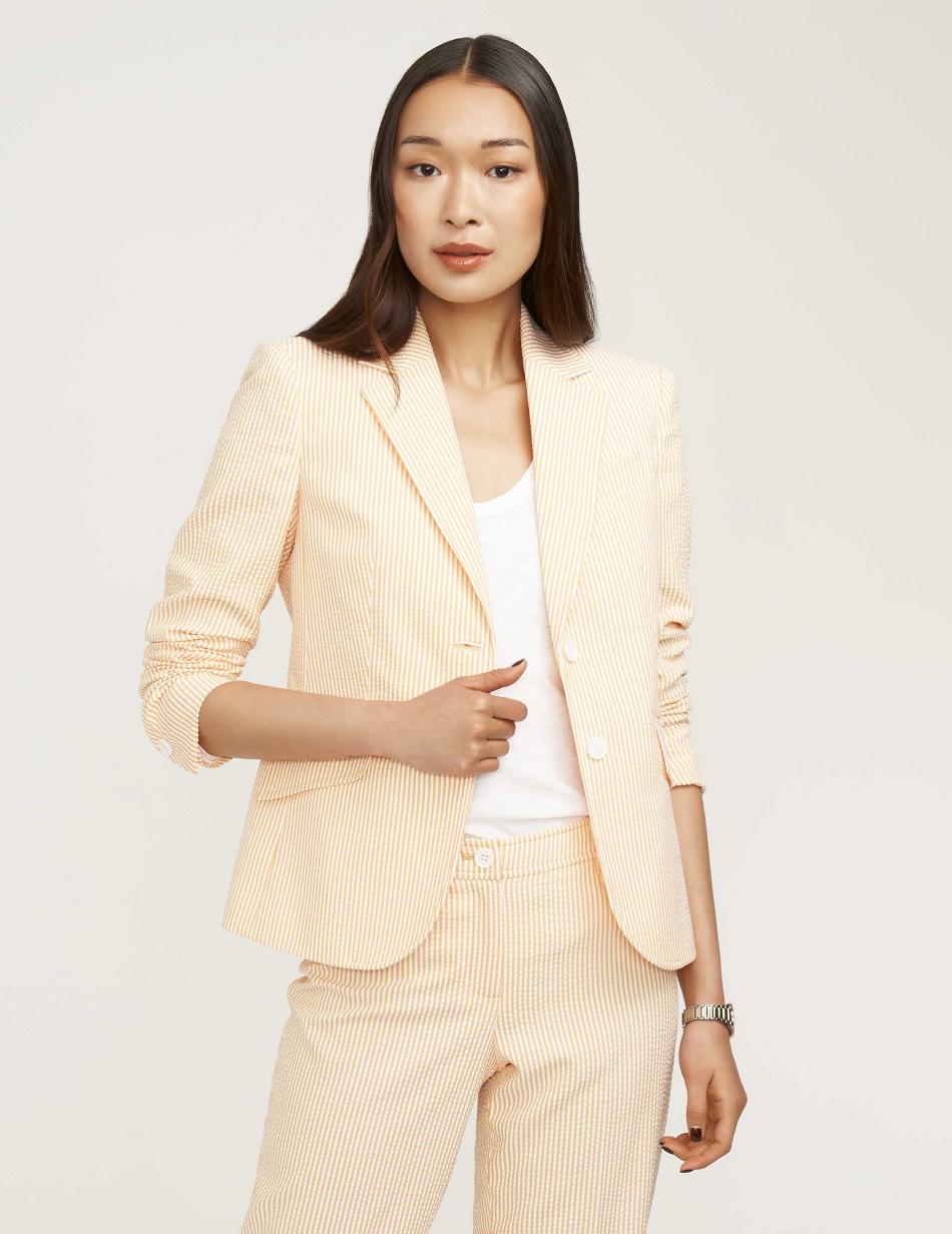 Blazer Anne Klein Seersucker Two Button Clearance   | PCS-0894720